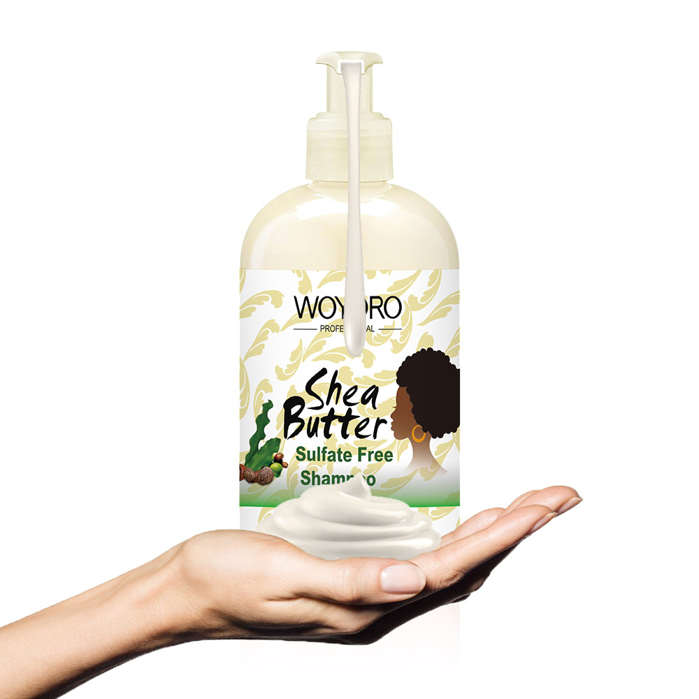 Shea Butter Sulfate Free Shampoo para el cuero cabelludo seco de pelo rizado